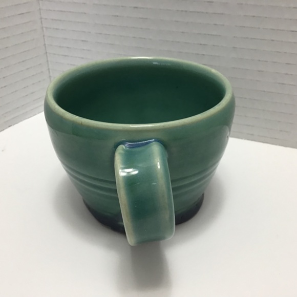 Beautiful Ceramic Pottery Teal Green Blue Mug Signed by Angela 05 - Picture 3 of 6